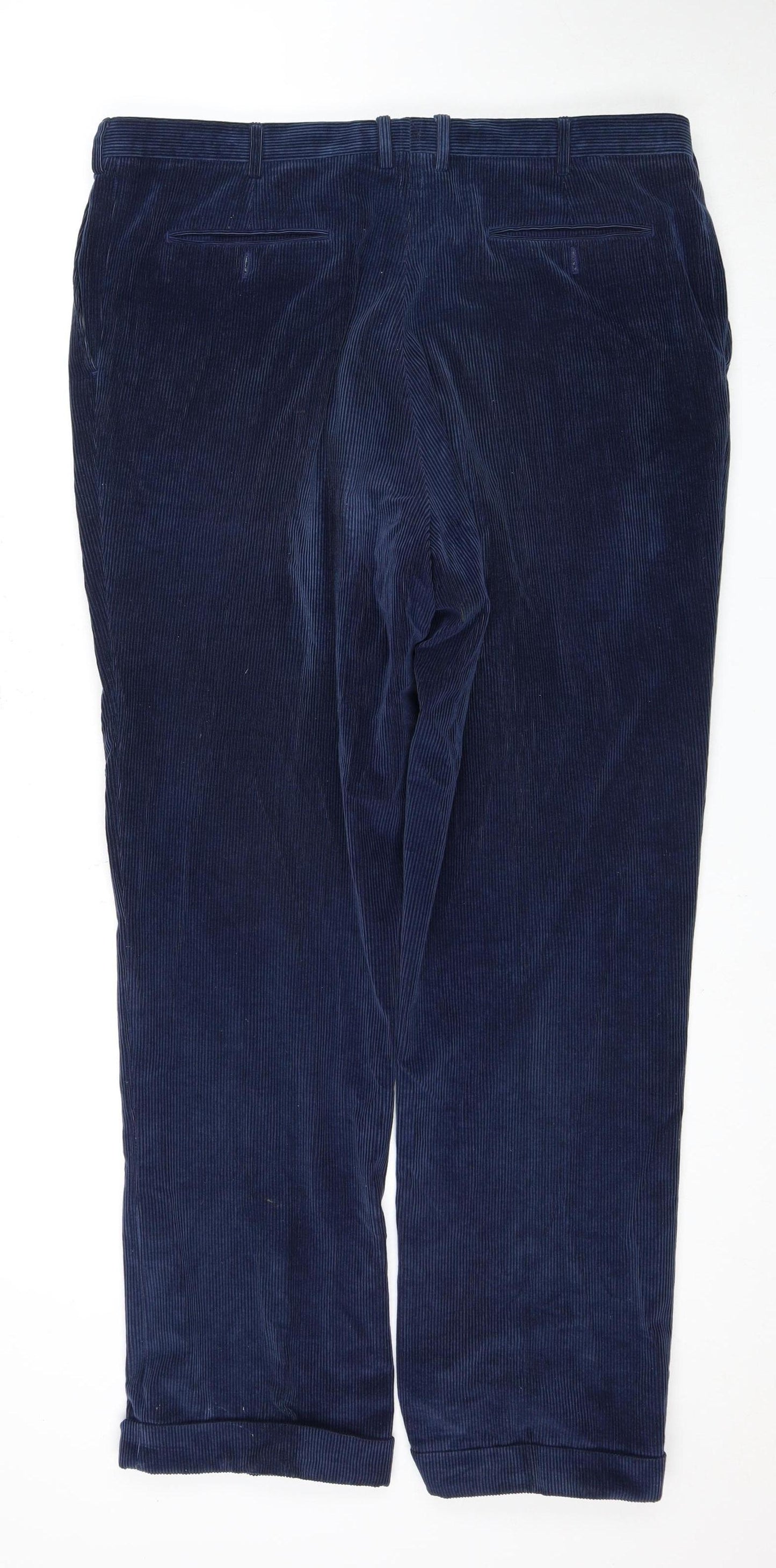 Harrods Men's Blue Corduroy Trousers, Size 58