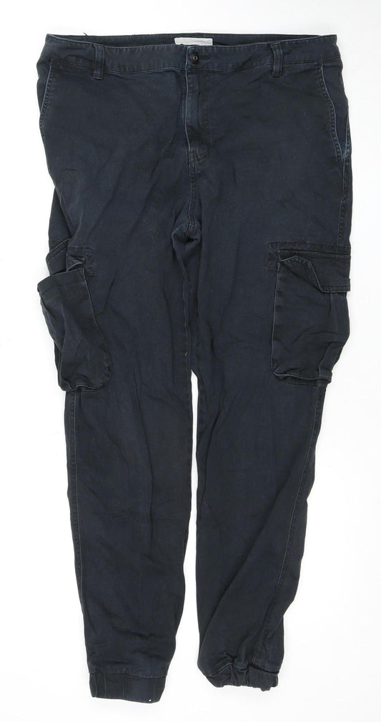 Pier One Black Cargo Trousers, Men's Size 36