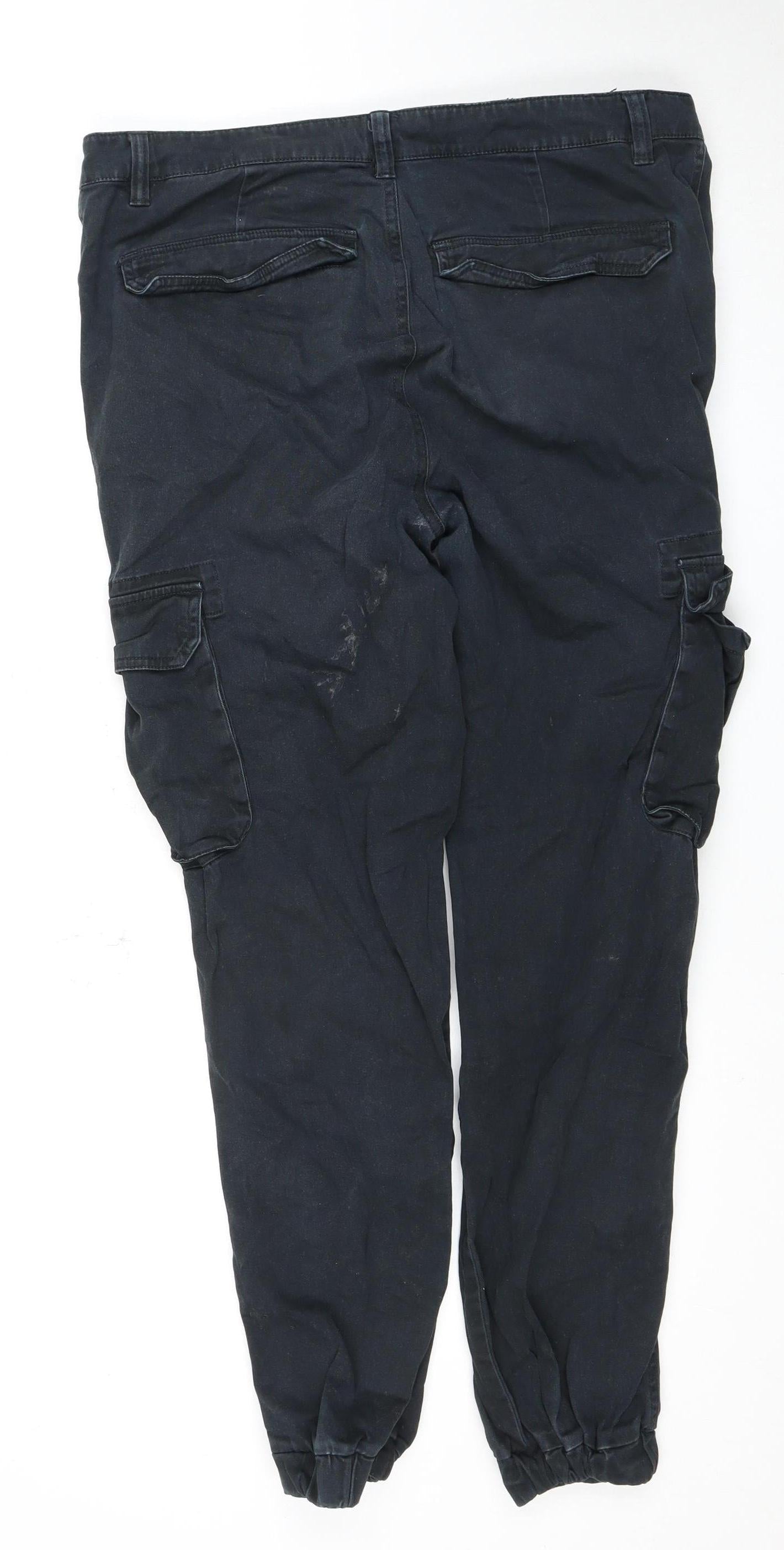Pier One Black Cargo Trousers, Men's Size 36
