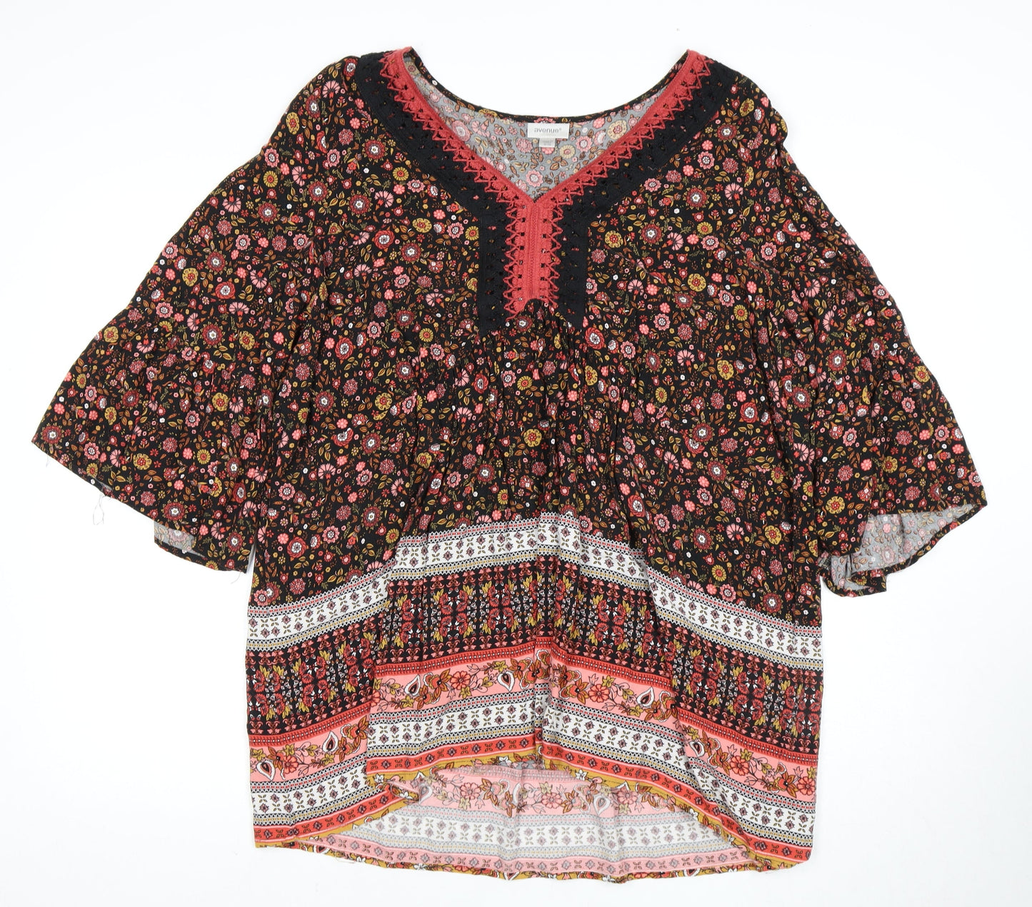 Avenue Women's Multicoloured Floral Tunic Blouse, Size 16