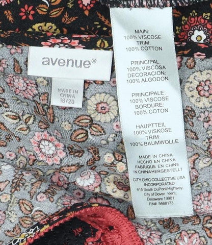 Avenue Women's Multicoloured Floral Tunic Blouse, Size 16