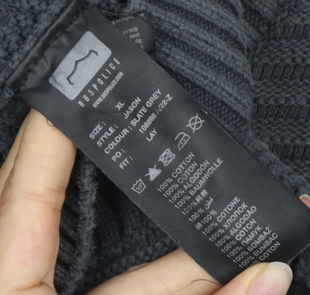 883 Police Men's XL Grey Pullover Jumper