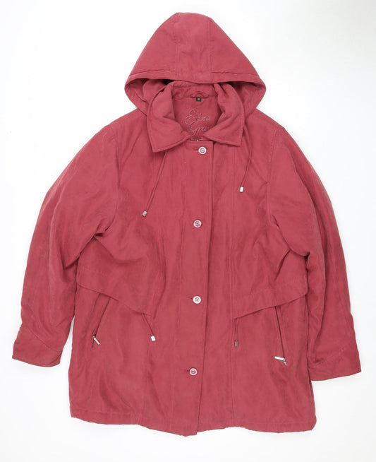 Womens UK Size 18 Eliza Gray Red Anorak Coat