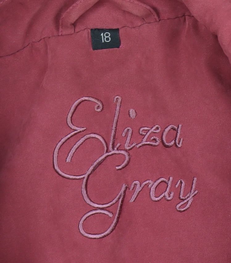 Womens UK Size 18 Eliza Gray Red Anorak Coat