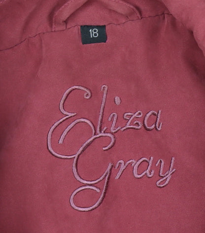 Womens UK Size 18 Eliza Gray Red Anorak Coat