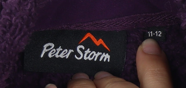 Peter Storm Girls Purple Fleece Pullover Sweater 11-12 Years