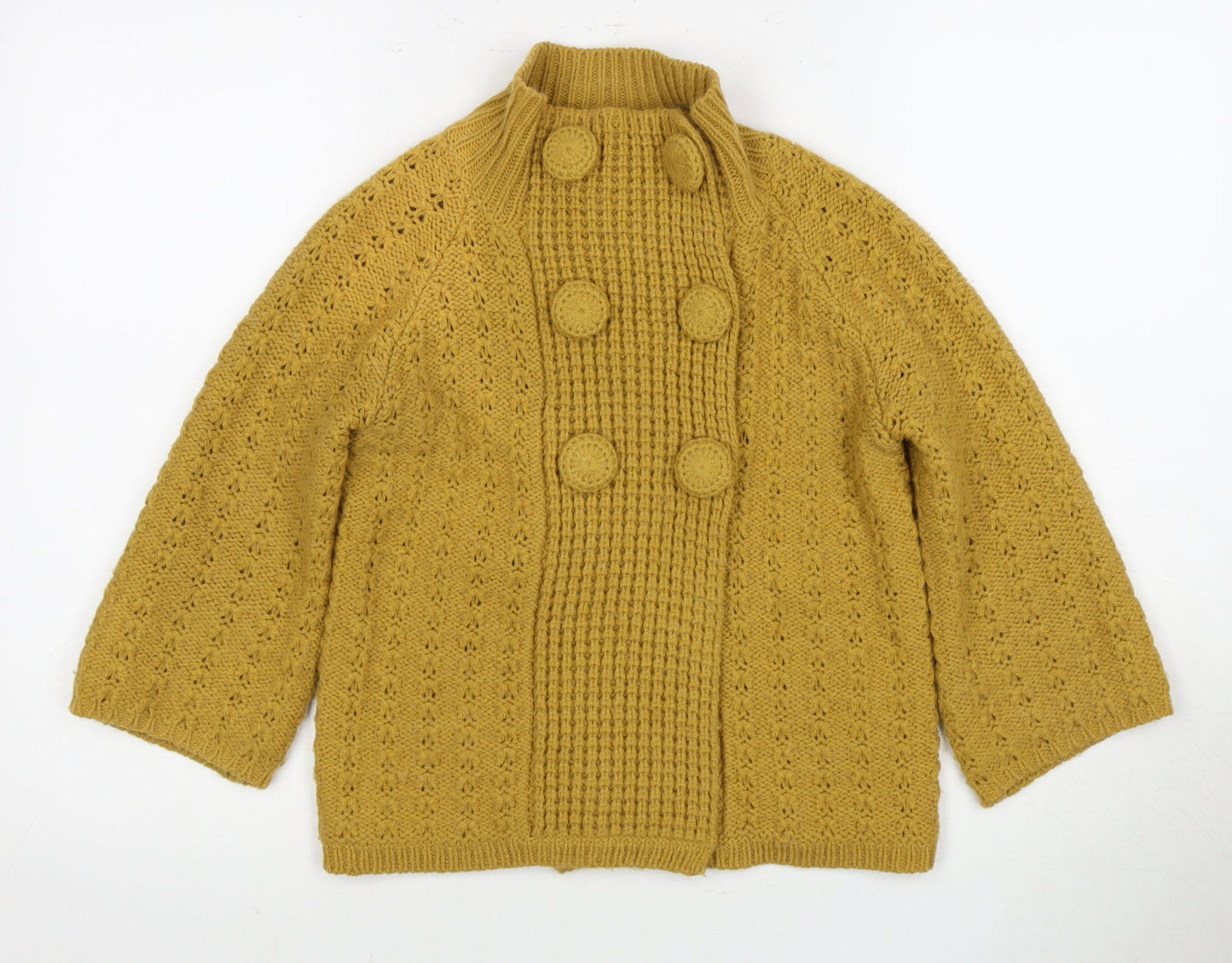 Womens UK Size 8 River Island Yellow Cardigan Jumper
