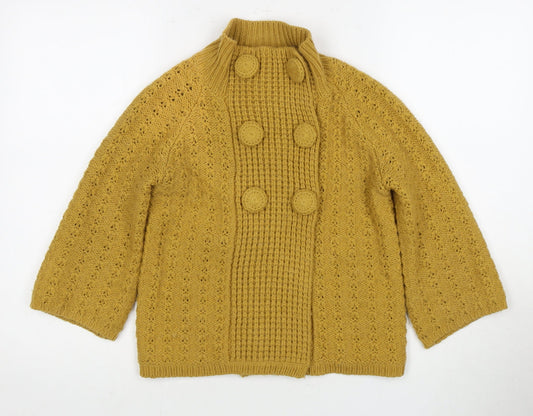 Womens UK Size 8 River Island Yellow Cardigan Jumper