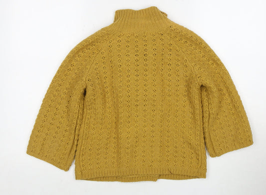 Womens UK Size 8 River Island Yellow Cardigan Jumper