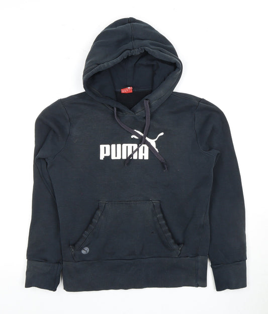 Puma Boys Black Hoodie Pullover UK 10