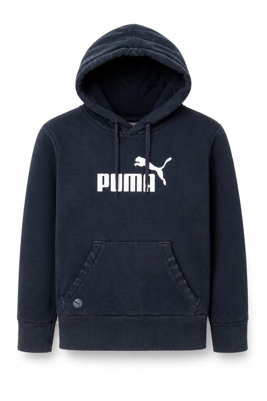 Puma Boys Black Hoodie Pullover UK 10