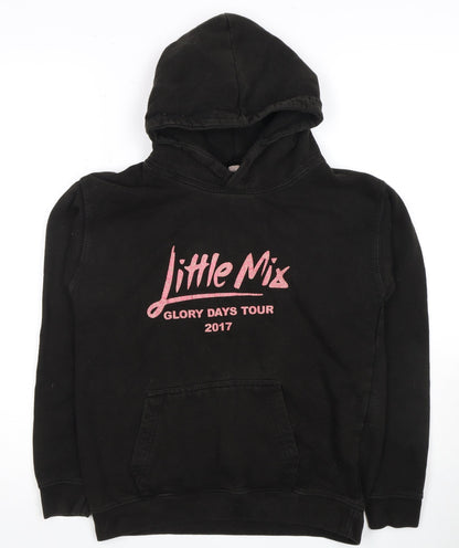 Fruit of the Loom Girls Black Little Mix Hoodie 12 Years Pullover
