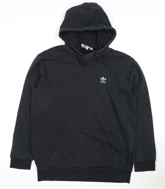 Adidas Men's Black Pullover Hoodie, M, Logo Accent