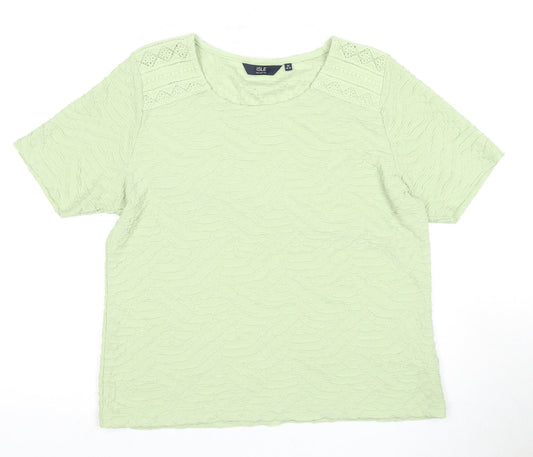 Isle Collection Women's Green Crochet Accented T-Shirt
