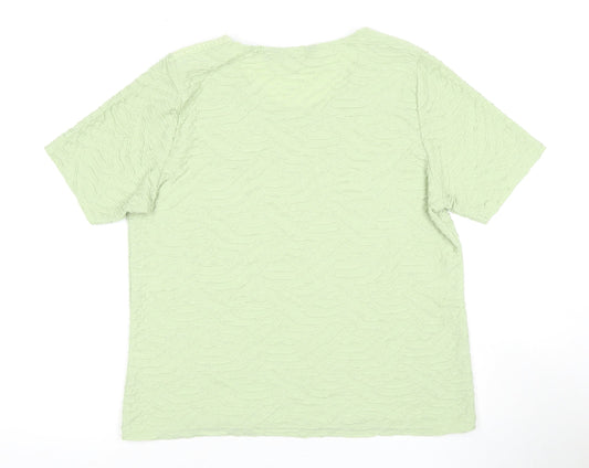 Isle Collection Women's Green Crochet Accented T-Shirt