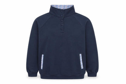 Front view of Damart Blue Henley Sweatshirt for unisex adults - l