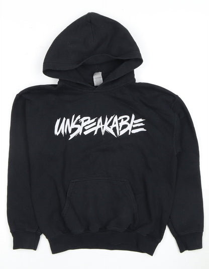 Gildan Boys Black M Pullover Hoodie with Logo