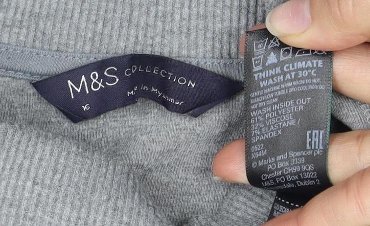 Womens UK Size 14 Marks and Spencer Grey  Sweatshirt