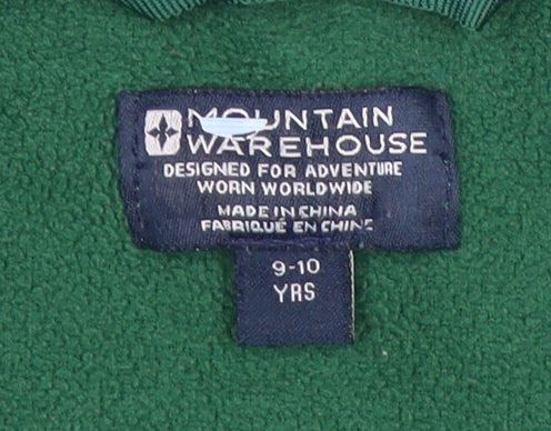 Mountain Warehouse Boys Green Jacket 9-10Y Full Zip Fleece