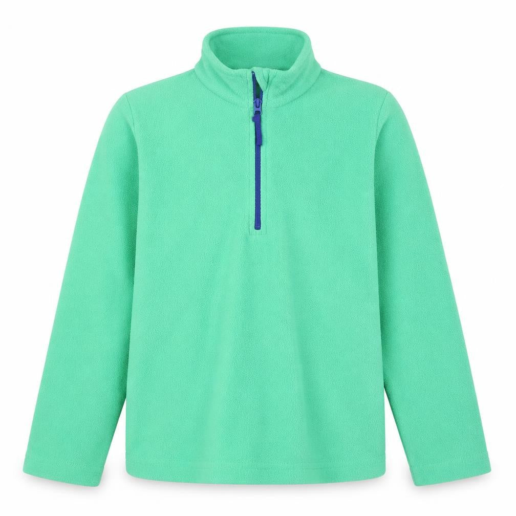 Front view of Mountain Warehouse boys’' green fleece sweatshirt xs