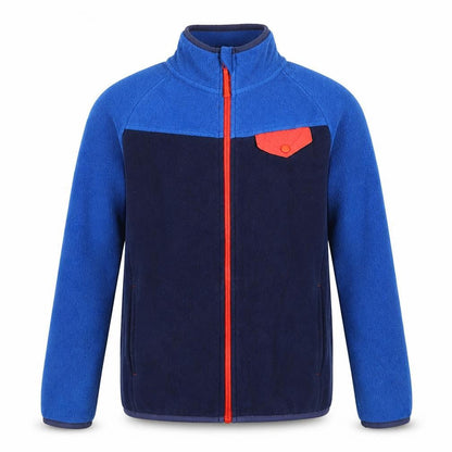 Front view of Mountain Warehouse boys’ blue fleece jacket, 9-10 years