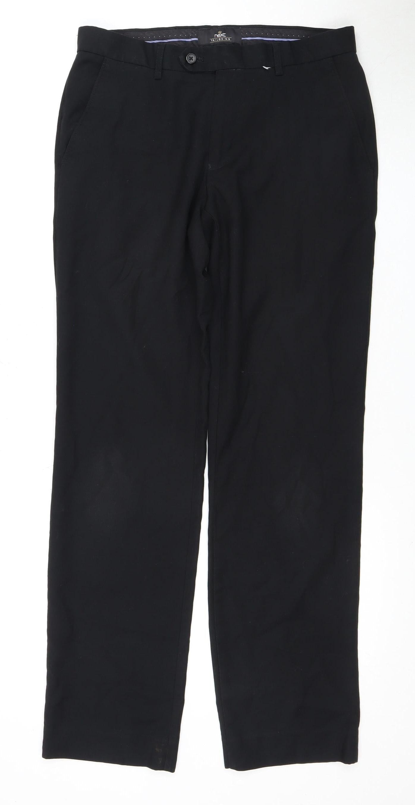 Next Men's Black Trousers 30 Waist Viscose Blend