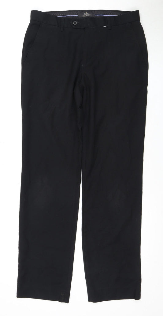 Next Men's Black Trousers 30 Waist Viscose Blend