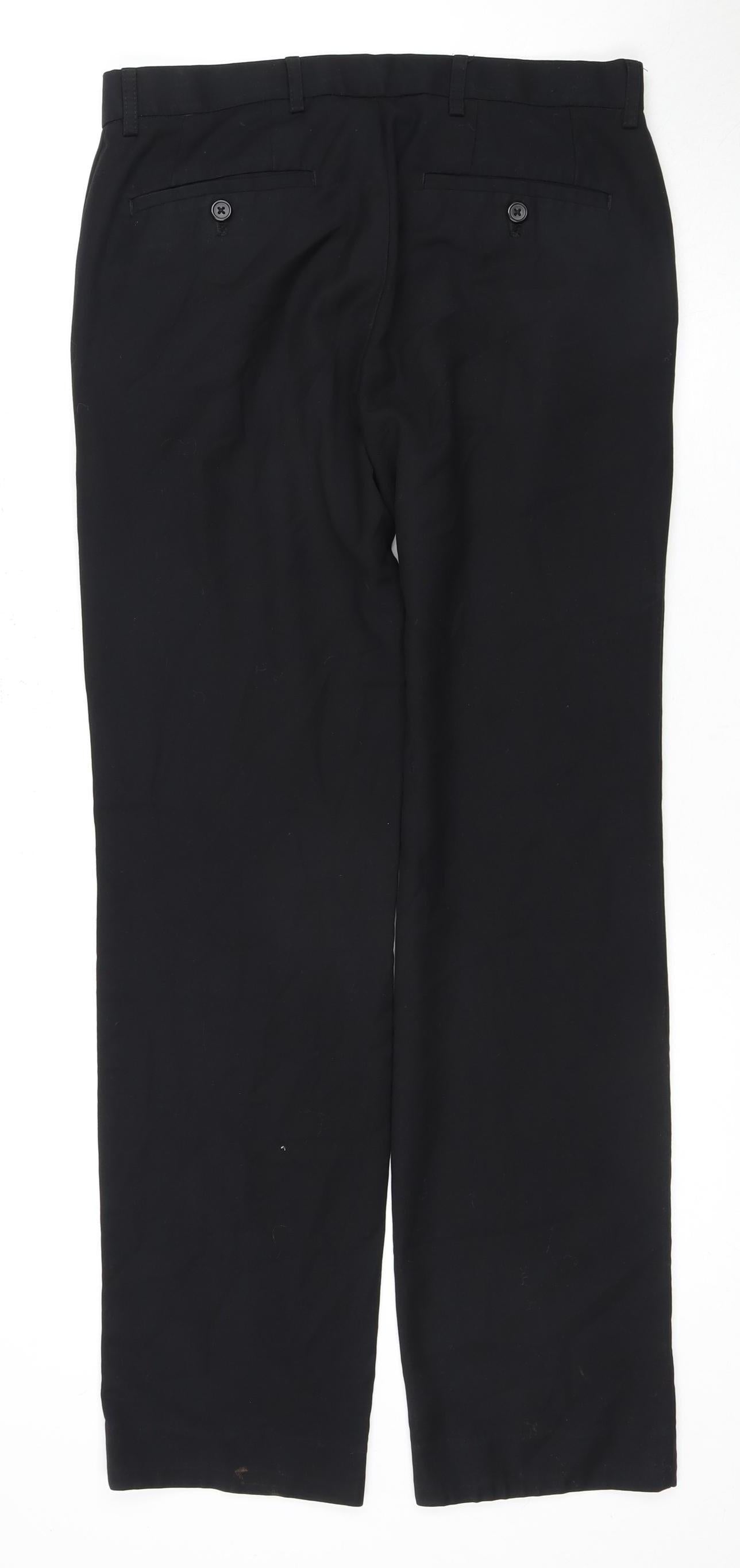Next Men's Black Trousers 30 Waist Viscose Blend