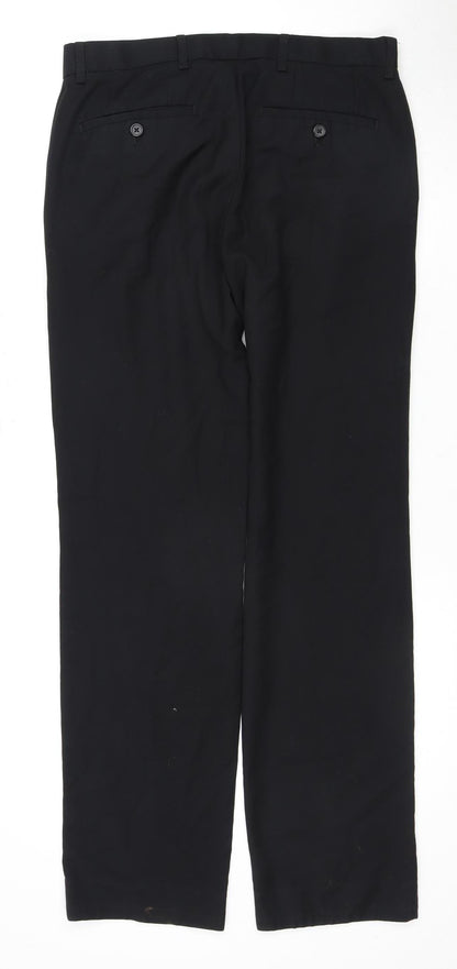 Next Men's Black Trousers 30 Waist Viscose Blend