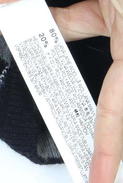 Zara Man Black Argyle V-Neck Wool Pullover Jumper M