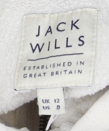 Womens UK Size 12 Jack Wills Ivory Full Zip Hoodie