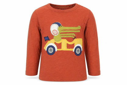 Next Boys Orange Long Sleeve T-Shirt - Animals, 2-3 Years