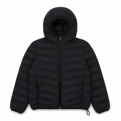 Front view of Ruby Tuesday girls’ black puffer jacket 9/10 years