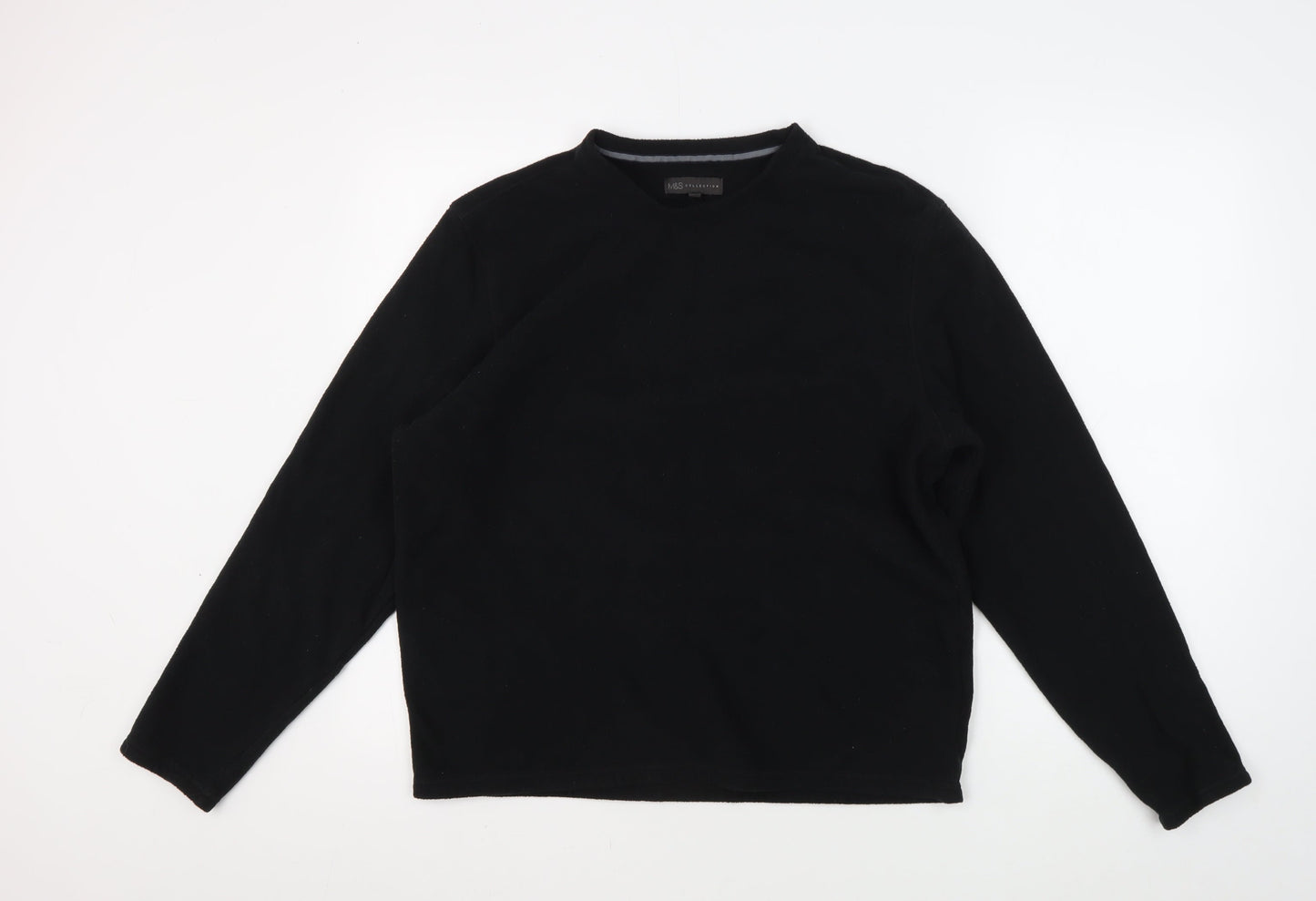Mens UK Size M Marks and Spencer Black Pullover Sweatshirt