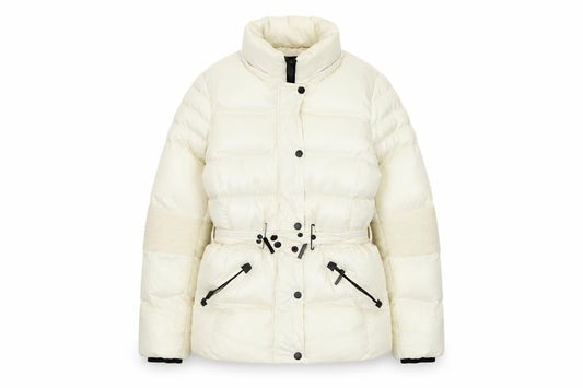 QED LDN Women's Ivory Puffer Jacket Size 12