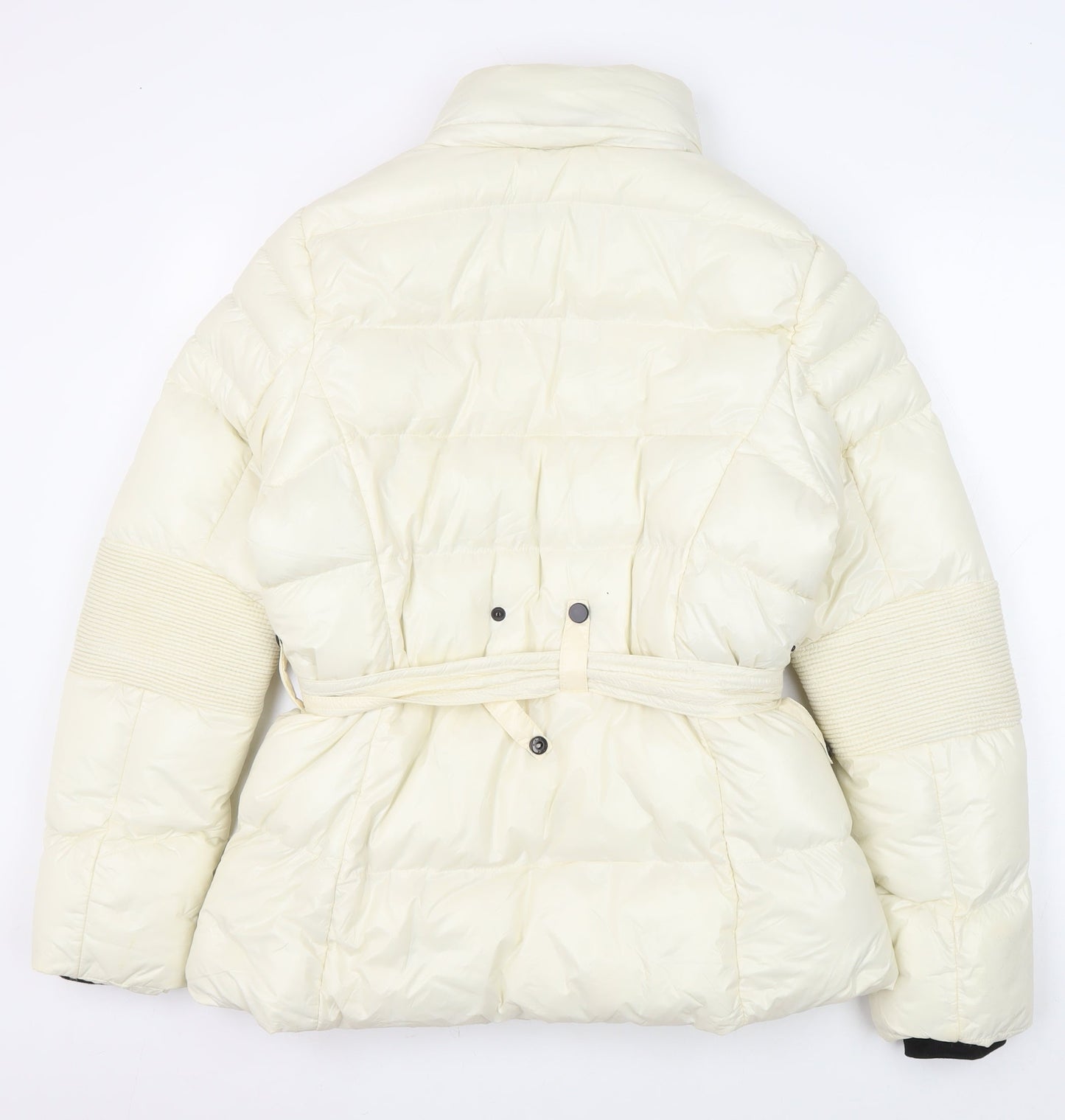 QED LDN Women's Ivory Puffer Jacket Size 12