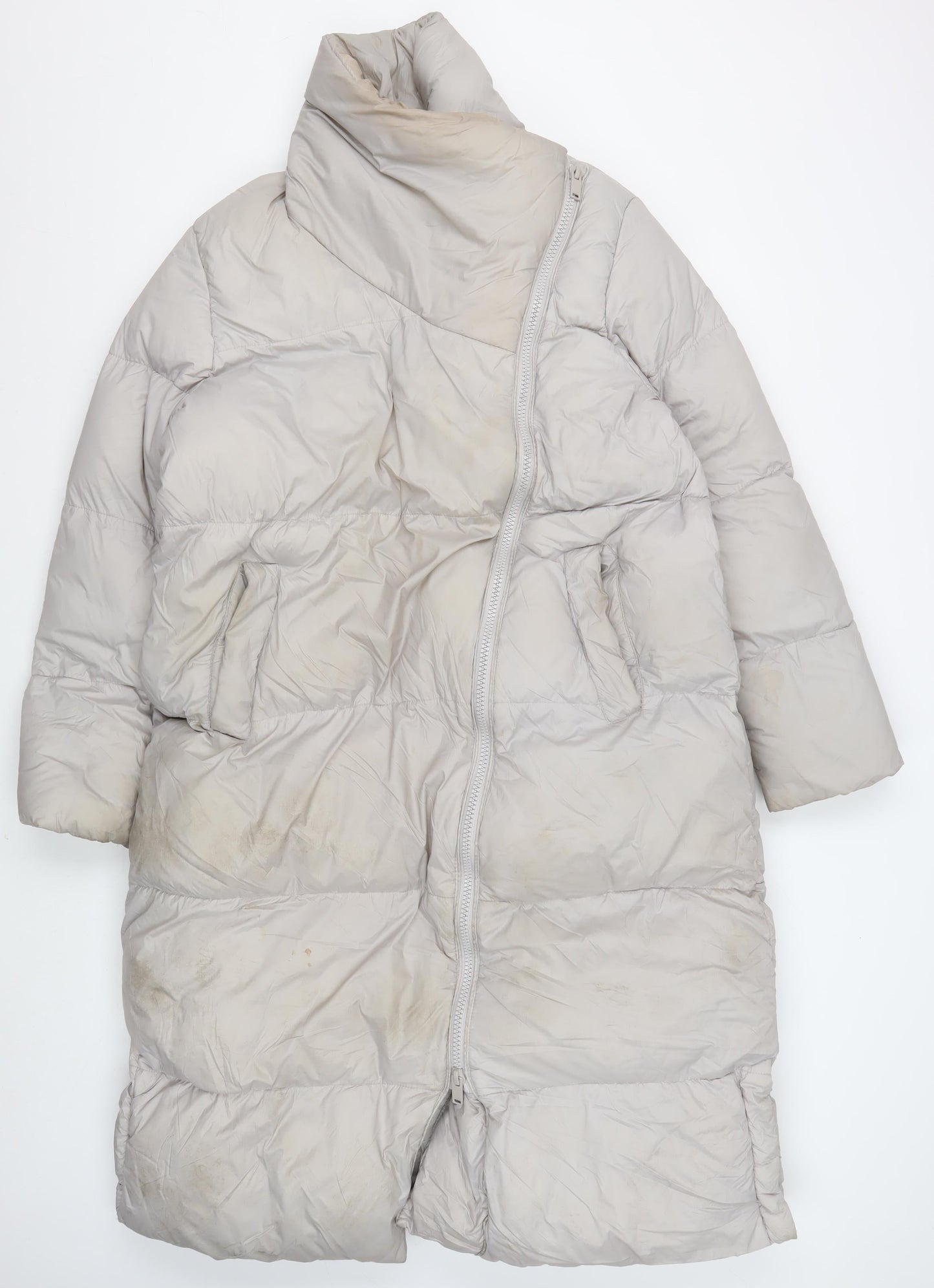 Nines Beige Women's Long Puffer Jacket 14 Winter Wear