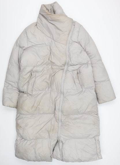 Nines Beige Women's Long Puffer Jacket 14 Winter Wear