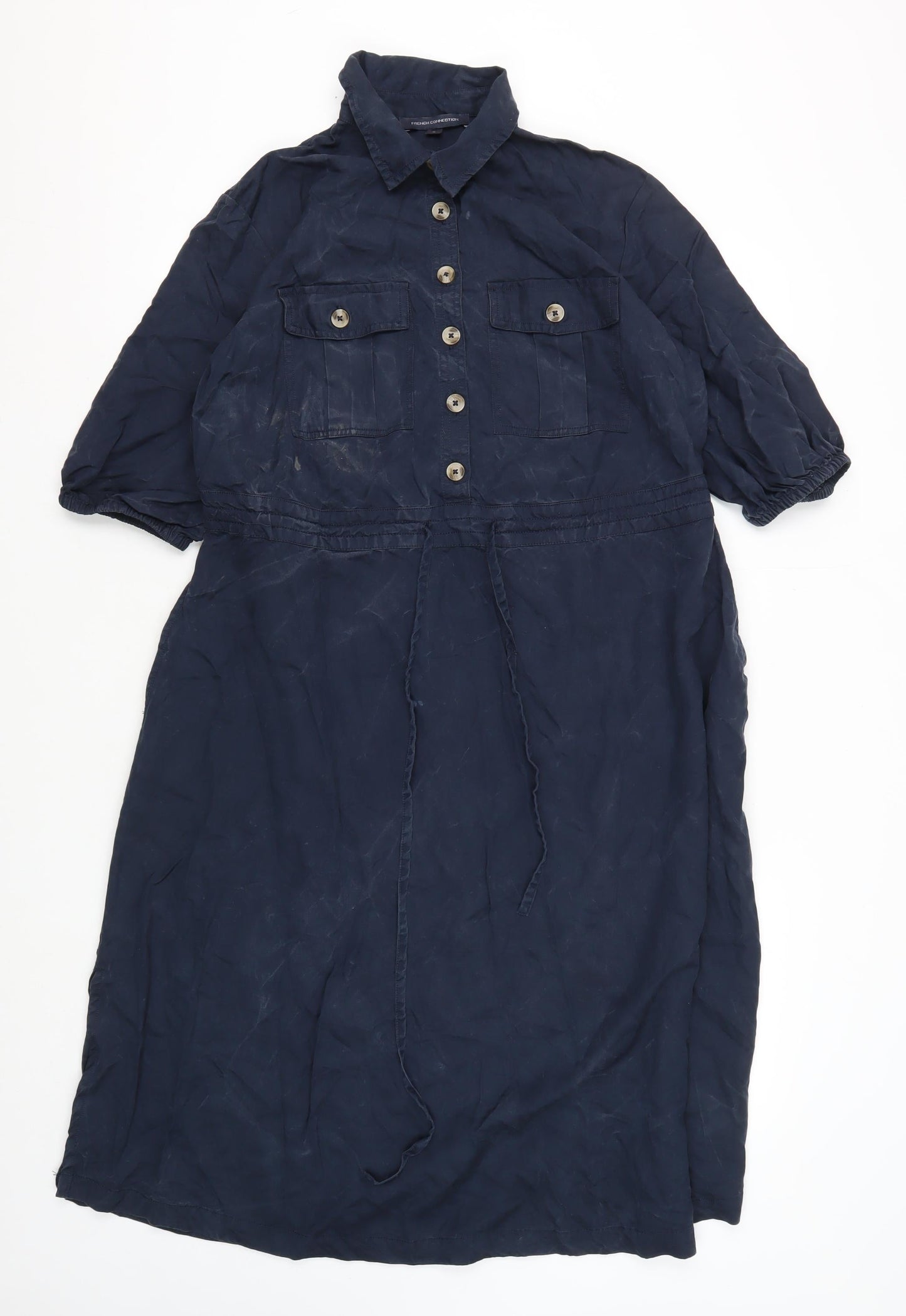 French Connection Women's Blue Modal Shirt Dress M