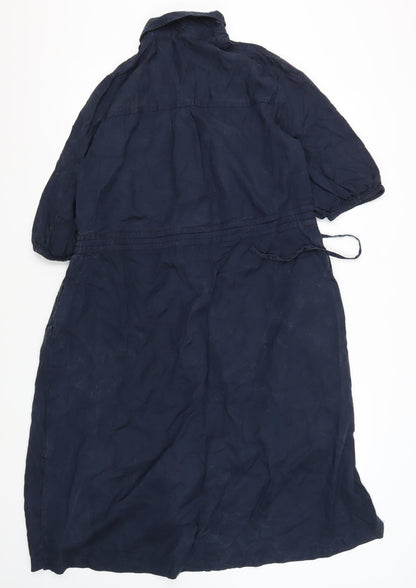 French Connection Women's Blue Modal Shirt Dress M