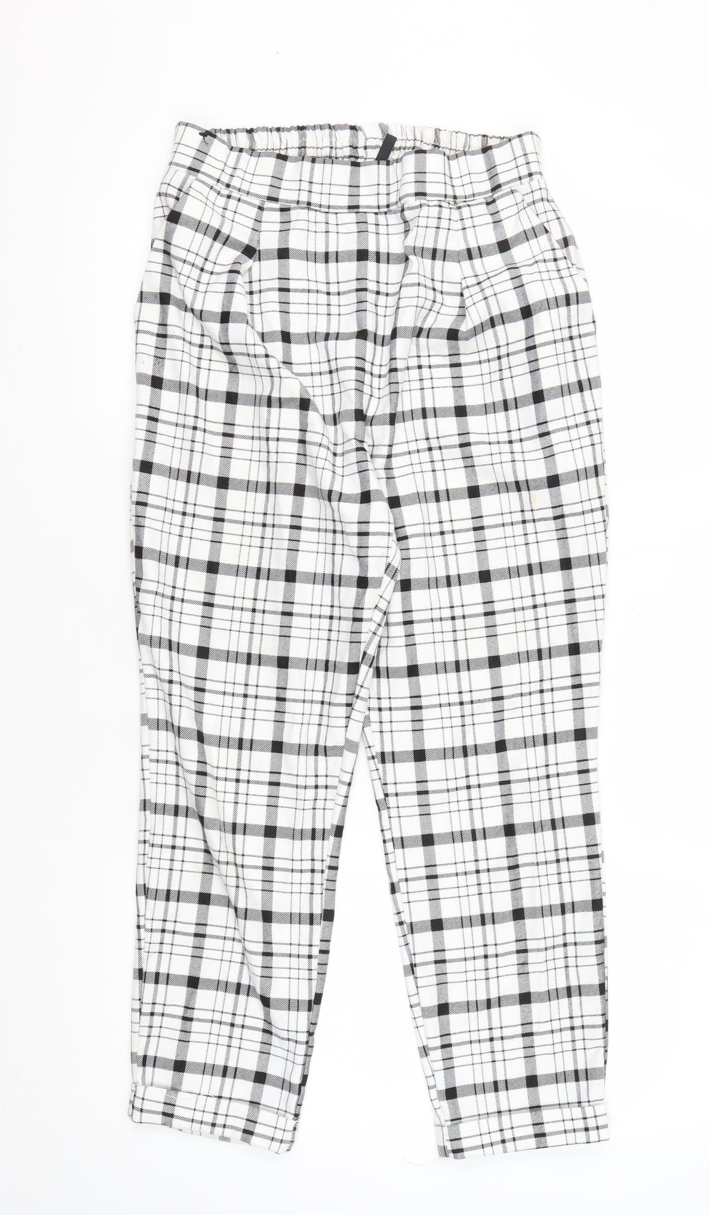 Womens UK Size S Stradivarius Regular Fit Casual White Trousers
