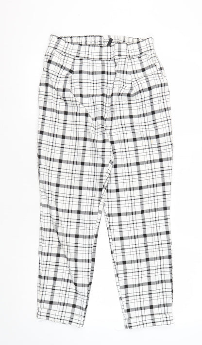 Womens UK Size S Stradivarius Regular Fit Casual White Trousers