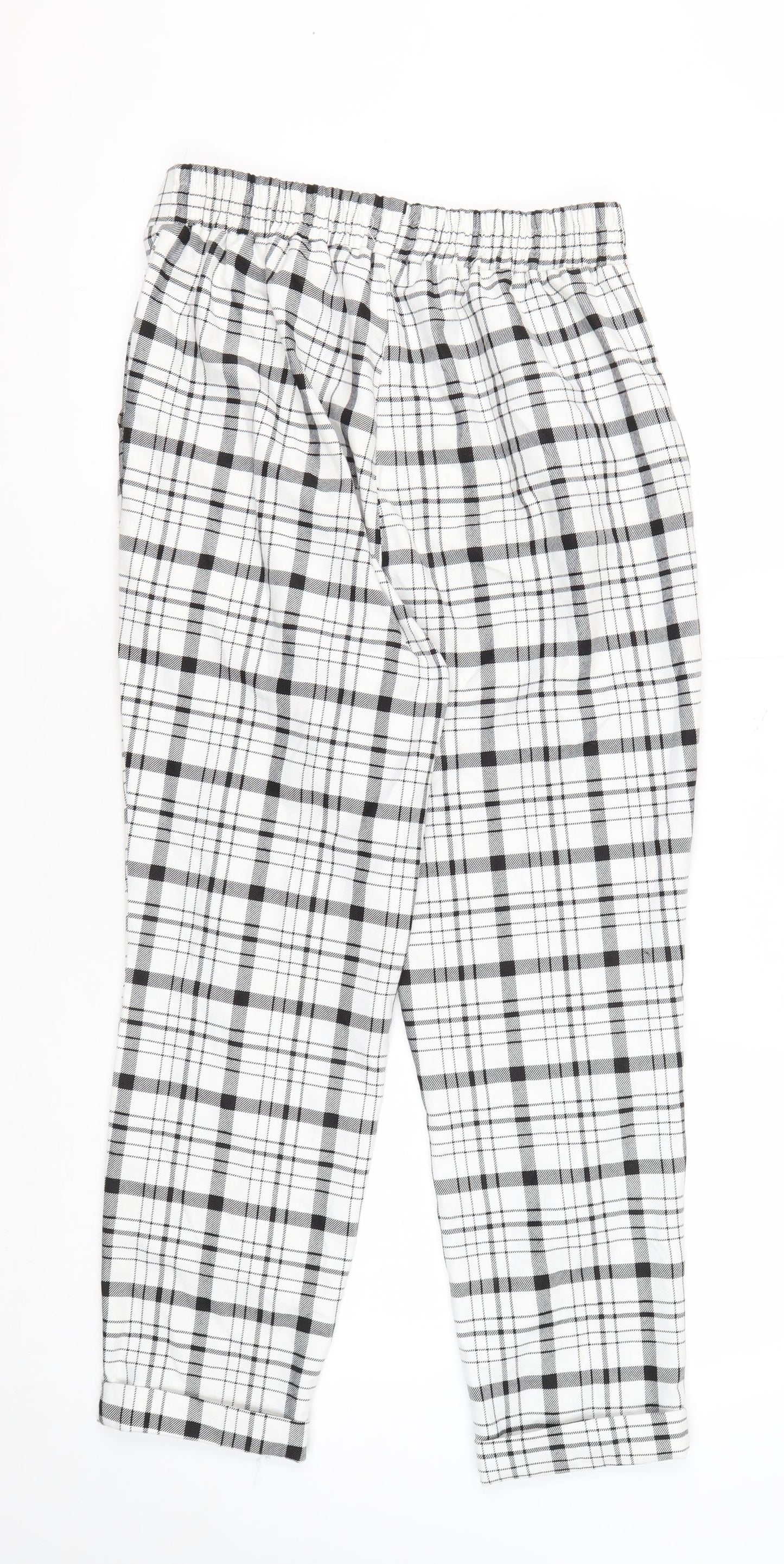 Womens UK Size S Stradivarius Regular Fit Casual White Trousers