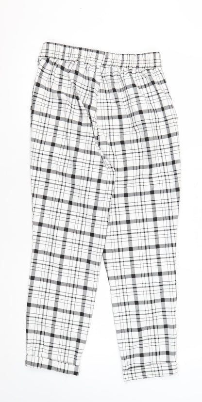 Womens UK Size S Stradivarius Regular Fit Casual White Trousers