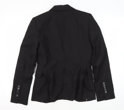 Zara Women's Black Blazer, Size 10, Single-Breasted Lined