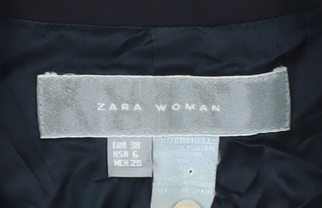 Zara Women's Black Blazer, Size 10, Single-Breasted Lined