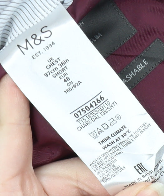 Mens UK Size 38 Marks and Spencer Regular Grey Suit Jacket