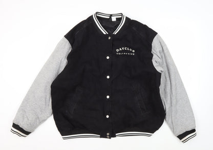 Mens UK Size L H&M Black Varsity Jacket