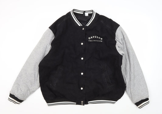 Mens UK Size L H&M Black Varsity Jacket