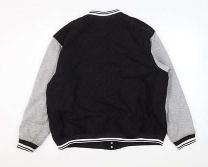 Mens UK Size L H&M Black Varsity Jacket